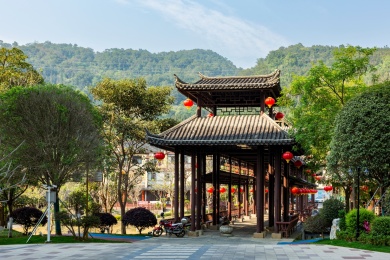 云南红河屏边滴水苗城牧羊河风雨桥