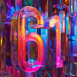 六一多彩立体数字