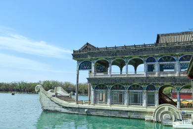 北京颐和园著名景点石画舫