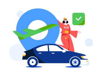 为汽车购买保险扁平人物矢量概念运营插画