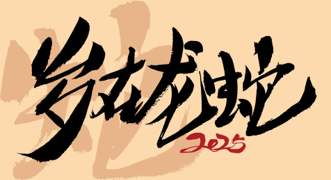 岁在龙蛇手写中国风蛇年书法艺术字体海报