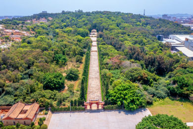 中国福建泉州郑成功陵墓航拍