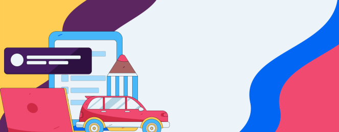 为汽车购买保险扁平人物矢量概念运营插画