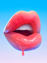 嘴唇图标3D