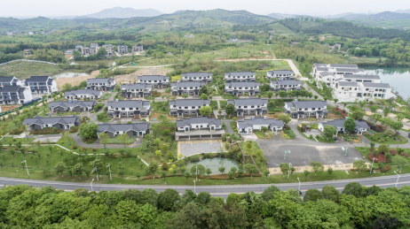 航拍中国江苏省常州市溧阳天目湖镇美丽乡村
