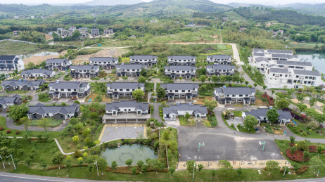航拍中国江苏省常州市溧阳天目湖镇美丽乡村