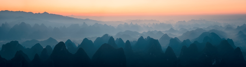 广西桂林喀斯特地貌航拍风光