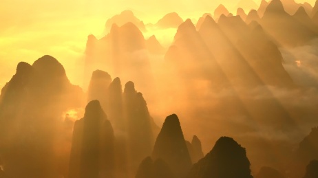 广西桂林喀斯特地貌航拍风光