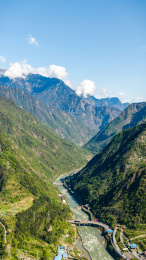 中国四川阿坝汶川映秀航拍