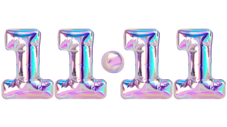 蓝紫色炫彩气球立体数字1111