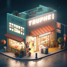 夜景咖啡馆外景迷你景观