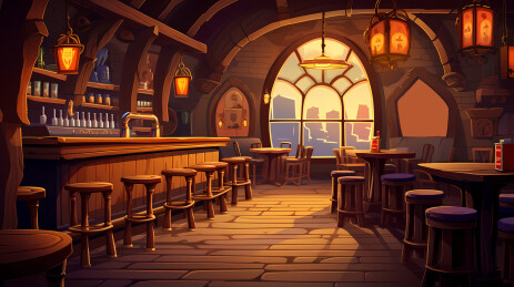 复古酒馆插画