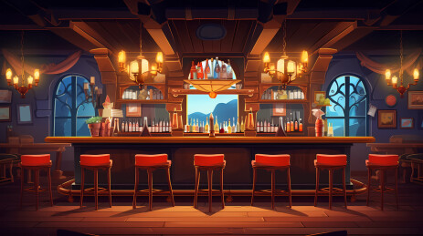 复古酒馆插画