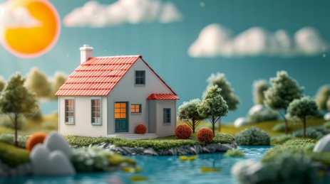 水边风景如画的小房子