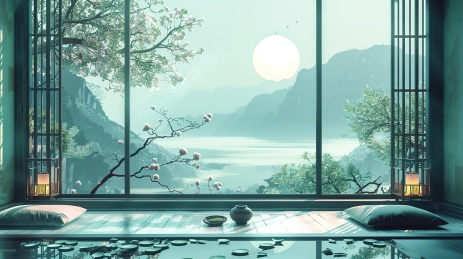静修瑜伽疗愈背景
