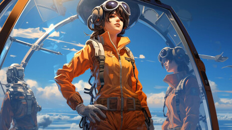 飞行员镜头特写