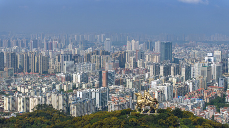 中国福建泉州郑成功公园航拍