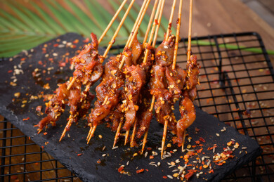 美味的油炸肉串