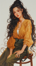 享受咖啡时光的女性,窗边的宁静时刻