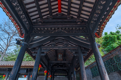 佛山祖庙博物馆传统中式岭南庭院走廊建筑