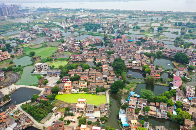 广东江门古劳水乡桑基鱼田岭南水乡风光