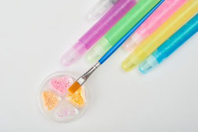 儿童涂鸦手工闪光金粉画材料