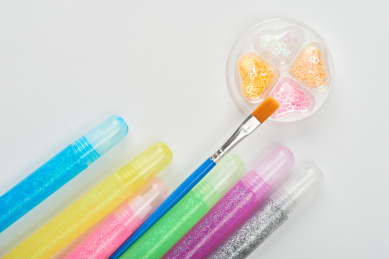 儿童涂鸦手工闪光金粉画材料