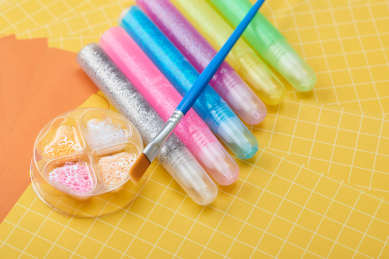 儿童涂鸦手工闪光金粉画材料