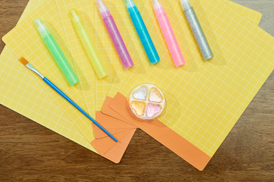 儿童涂鸦手工闪光金粉画材料