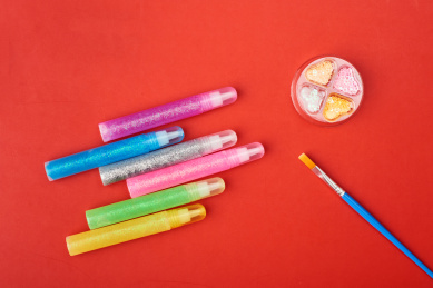 儿童涂鸦手工闪光金粉画材料