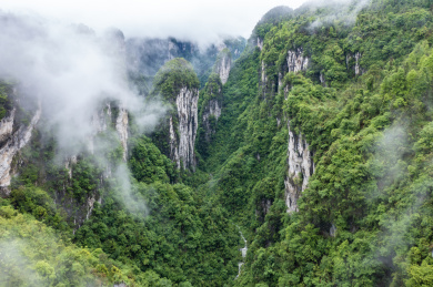 航拍湖南湘西矮寨德夯大峡谷天问台