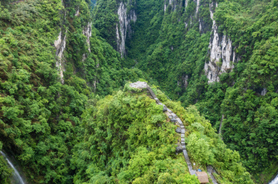 航拍湖南湘西矮寨德夯大峡谷天问台