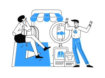 网红直播带货矢量互联网手绘插画