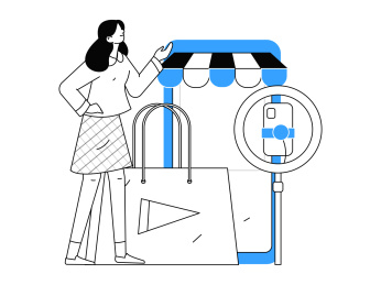 网红直播带货矢量互联网手绘插画