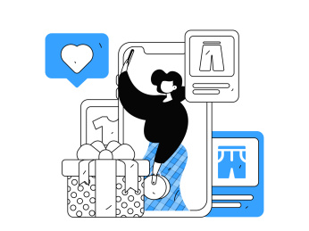 网红直播带货矢量互联网手绘插画