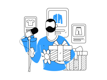 网红直播带货矢量互联网手绘插画