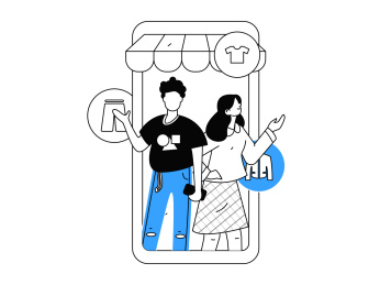 网红直播带货矢量互联网手绘插画