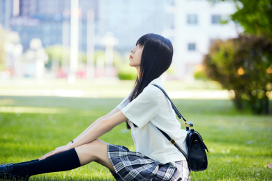 穿着日系JK制服的亚洲少女