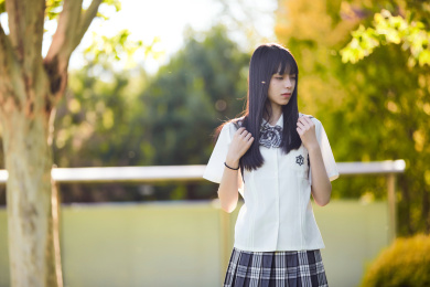 穿着日系JK制服的亚洲少女