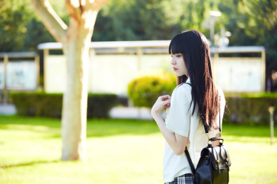 穿着日系JK制服的亚洲少女