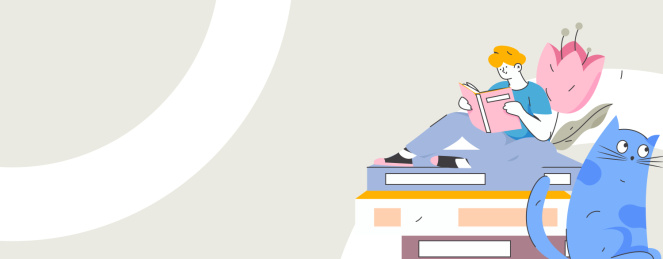 世界读书日阅读人物扁平矢量概念运营手绘插