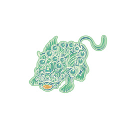 手绘神兽貔貅祥瑞插图
