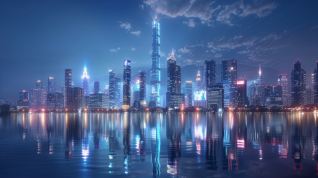 城市天际线夜景