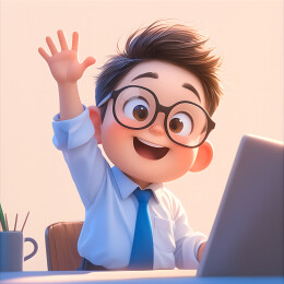 3D卡通商务男士在工作