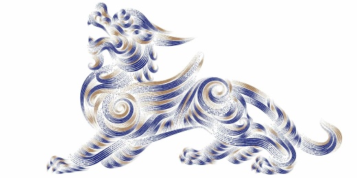 貔貅传统矢量版画绘画