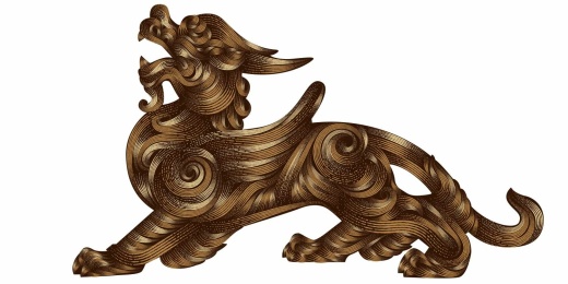 貔貅传统矢量版画绘画