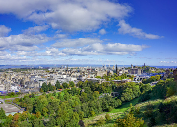 英国苏格兰爱丁堡城市鸟瞰
