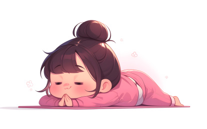 可爱女孩做瑜伽