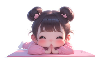 可爱女孩做瑜伽