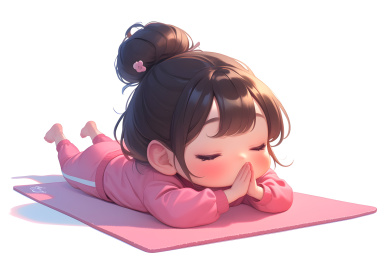 可爱女孩做瑜伽